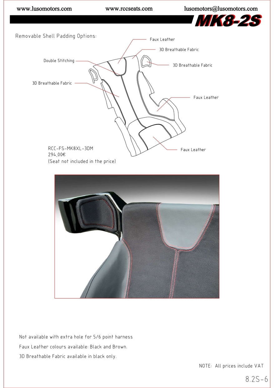 RCC MK8-2S XL Formula 1 Racing Seat